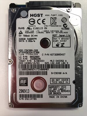HTS545032A7E380 Hitachi 320GB SATA II 2.5'' 7MM Hard Drive Tested!!