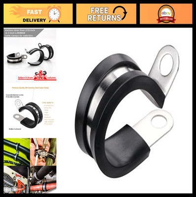 20 Pack 3/8'' Stainless Steel Cable Clamps - Rubber Cushioned Insulated Wire Hold