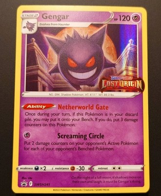 Grading Kandidat  Top Center 51/49 Gengar SWSH241 Lost Origin Prerelease  Engl. 