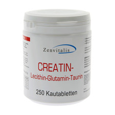 Zenvitalis Creatin Lecithin Glutamin Taurin - 250 Kautabletten - Mit 3g Creatin