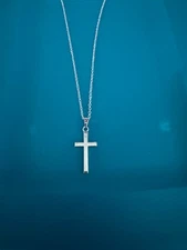 20 inch 925 Sterling Silver cable chain with cross pendant 10% to charity