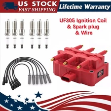 Ignition Coil + Iridium Spark Plugs + Wire Set for 2007-2011 Jeep Wrangler UF305