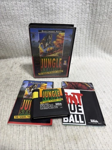 Jungle Strike (Sega Genesis, 1993) Authentic Game Complete W/Poster & Manual