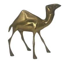 Vtg Brass Camel Statue Figurine Retro Feng Shui 6.5”Collectable MCM
