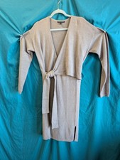 Banana Republic Wrap Sweater Dress Taupe Tie Waist