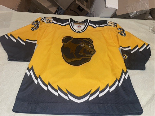 Anson Carter Pooh Bear Boston Bruins Jersey Men Large Mic Clean Yellow Nhl Koho - Picture 6 of 11