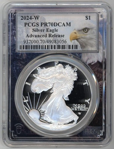 A PERFECT COIN ~ 2024W PCGS PR70 DCAM ONE OUNCE SILVER American Eagle ~ 1c START