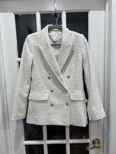 H M Cream Double-Breasted Blazer XS