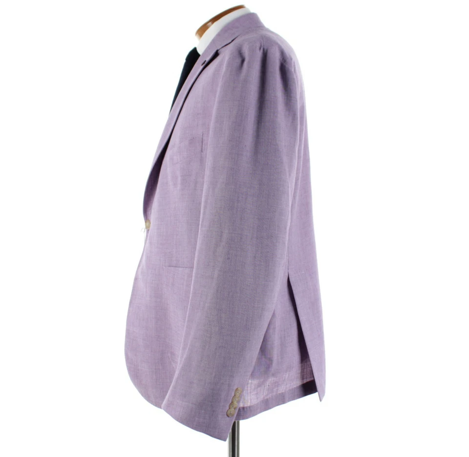 Abrigo deportivo Sartoria Partenopea nuevo con etiquetas mezcla de lino talla 58R (48R EE. UU.) en púrpura Foto 4 de 4