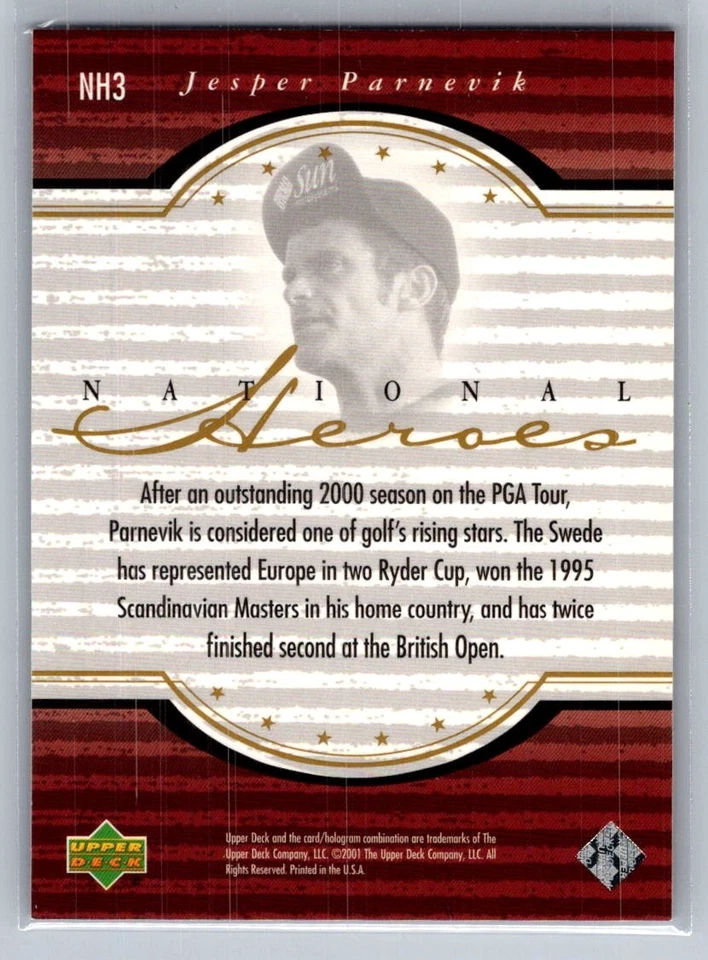 💎2001 Upper Deck Golf National Heroes #NH3 Jesper Parnevik 💎 - Image 2 of 2
