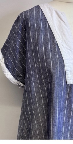 The White Company Linen Dress Size 14 Blue White Stripe Pockets 100% Linen - Picture 2 of 11