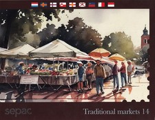 Traditional Markets Stamps Most Beautiful Corners Sepac Europe Mint Folder 2023