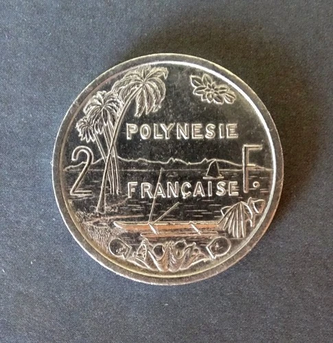 (USA0.16 ) , French Polynésie  coin , 2 Francs  , Free Ship , Year : 1996  .