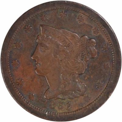 1851 Half Cent EF Uncertified #716