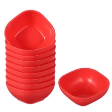 10pcs Straw Dipping Bowls Unbreakable Prep Bowls Small Dessert Bowl Red