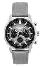 Casio Edifice Leather Strap Grey Dial Quartz 100M Men's Watch EFR-575C-8A