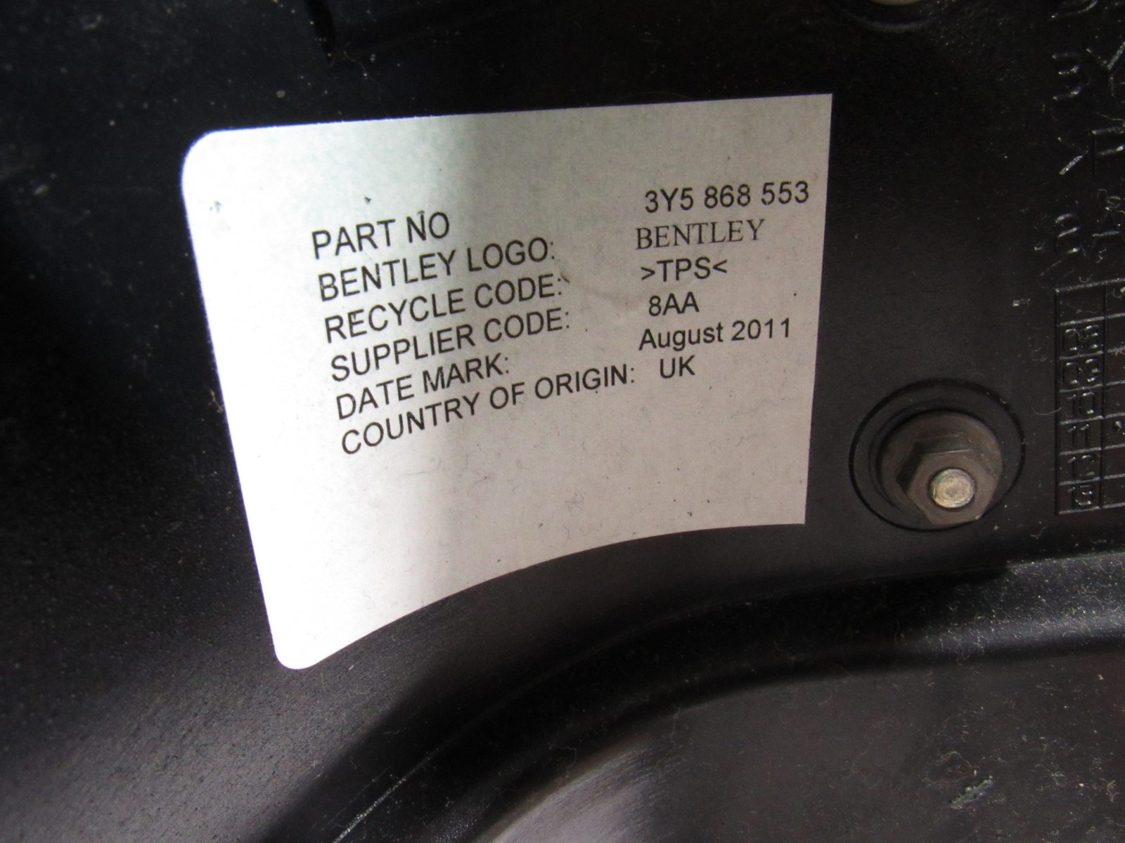 10-20 Bentley Mulsanne 2012 Left Driver Center B Pillar Cover Panel Trim @1