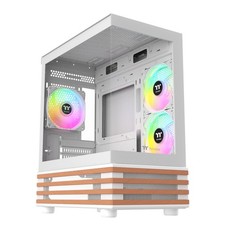 Thermaltake CA-1Z4-00M6WN-WS Micro Atx Argb Pc Case With Wood Accent White