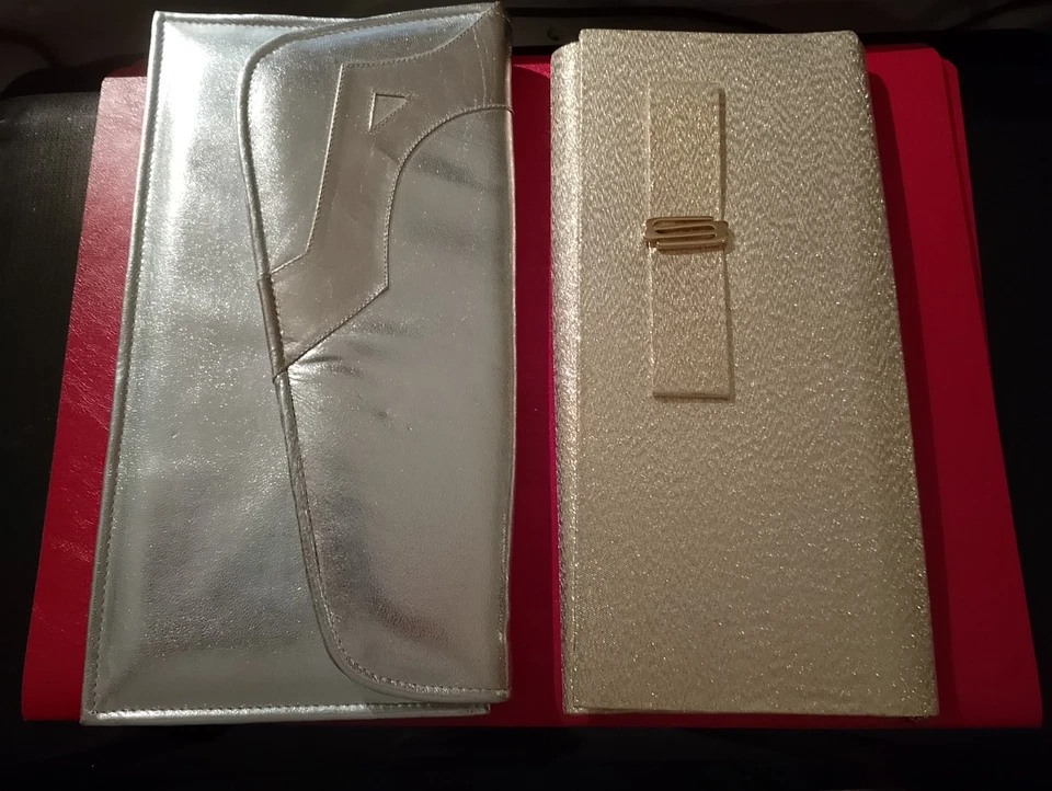 LOT DE 2 POCHETTES DE SOIREE FEMME DOREE & ARGENTEE - EN TRES BON ETAT - Photo 1/4