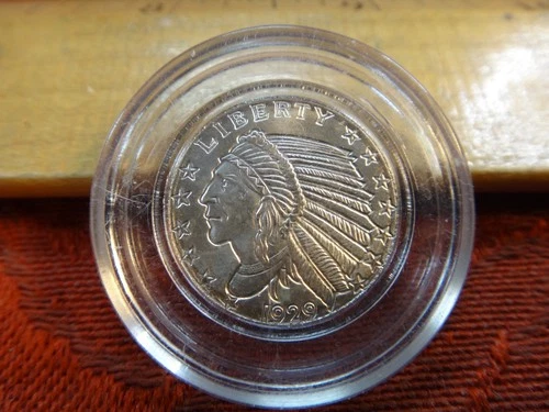 GSM Incused Indian One Tenth 1/10 Oz .999 Silver Bullion Round - No Reserve