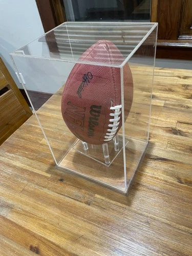 Walter Payton signed football 1985 Chicago Bears, plexiglass case, tee stand