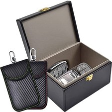 Faraday Box 2 Pack Faraday Bag for Key Fob Protector, Faraday Cage Key Medium
