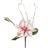 KüNstlicher Magnolienzweig Foam Flower Weiß Pink Mit 1 BlüTe L. 45Cm Formano