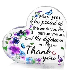 Thank You Gift for Women, Inspirational Acrylic Heart Purple- Acknowledgment