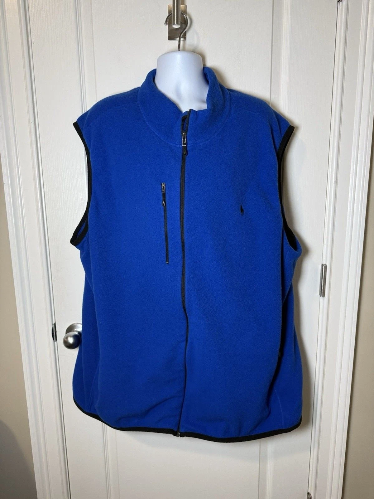 Polo Ralph Lauren Vest 4XLT Tall Mens Blue Performance Fleece Full Zip Pockets