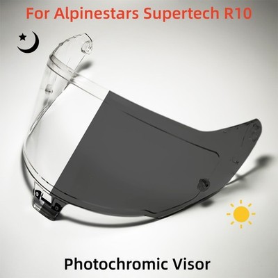 Photochromic Visor And Anti Fog Film For Alpinestars Supertech R10 Helmet Lens