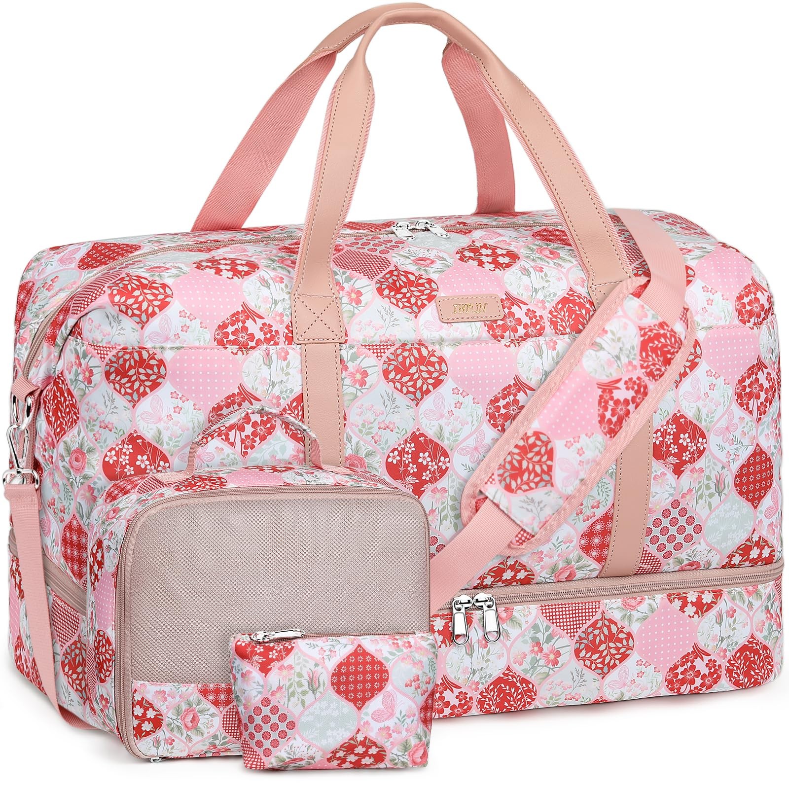 Womens Weekender Duffle Bag with Shoe Compartment - Travel C