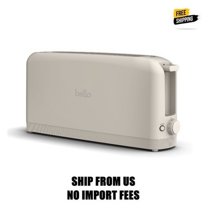 bella 2-Slice Slim Toaster with Extra Long Slot, 6 Setting Shade Control with Re