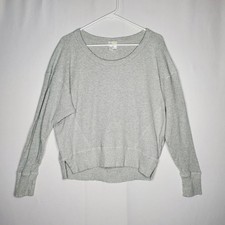 Aerie Offline Oversized Waffle Shirt Women XS Gray Loungewear Thermal Thumbhole