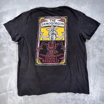 Stranger Things Demogorgon T-Shirt Mens XL Black Hellfire Club HFC Graphic Tee