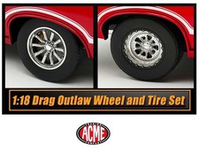New Acme 118 Scale Drag Outlaw Wheel Tire Set A1805631w