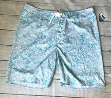 New Old Navy Men's XXL Tall 42x9 Board Shorts Swim Trunks Blue  White