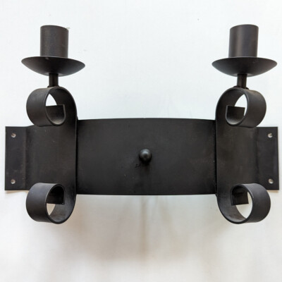 Litecraft Wandleuchte Industriestil gebogen B22 60 Watt 2-armig - Schwarz Ausverkauf