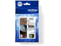 4 Brother Druckerpatronen Tinte LC-422 Bk / C / M / Y Multipack