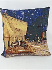 NWOT Van Gogh Café Terrace at Night Tapestry Deco France 14x14 Down Pillow