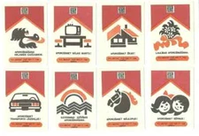 8 Authentic Soviet Latvia Local Matchbox Labels State Insurance MF BALTIJA
