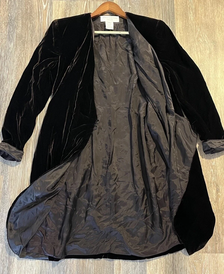 VTG Jones New York Brown Crushed Velvet Wrap Dress Goth Dark Romantic Size 6 - Image 2 of 4