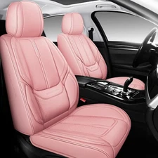 Full Coverage Leather Car Seat Covers Full Set Universal Fit for Most Cars Sedan