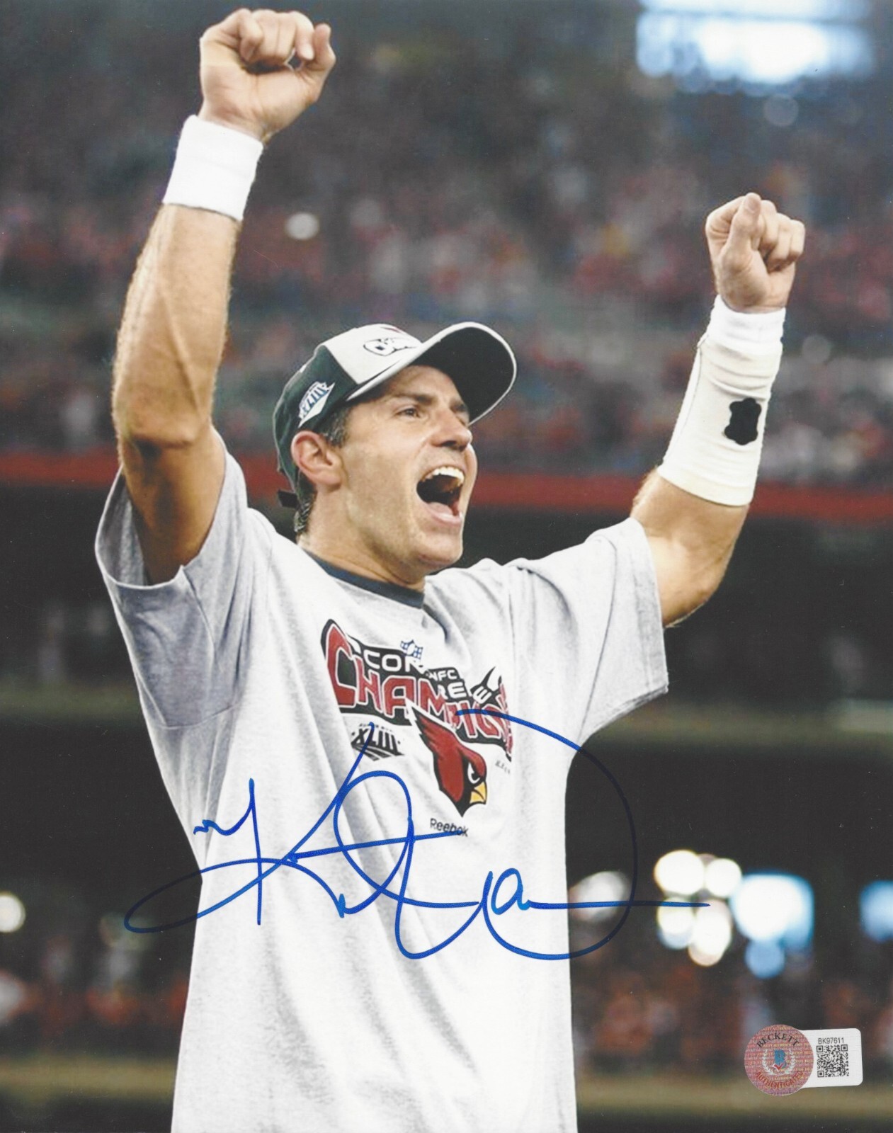 Kurt Warner Autographed Signed Arizona Cardinals 8x10 PHOTO SUPER BOWL BECKETT BAS COA 