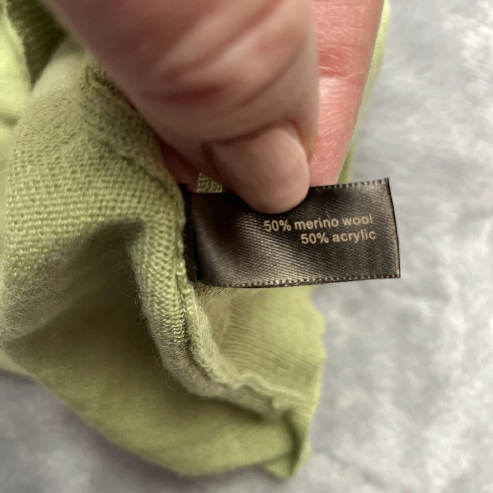 Suéter para mujer The Limited mezcla de lana merino S verde salvia cuello en V ligero Foto 4 de 4