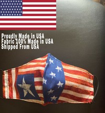 Reusable Double Layer Patriotic Stars US American Flag Face Mask Covering