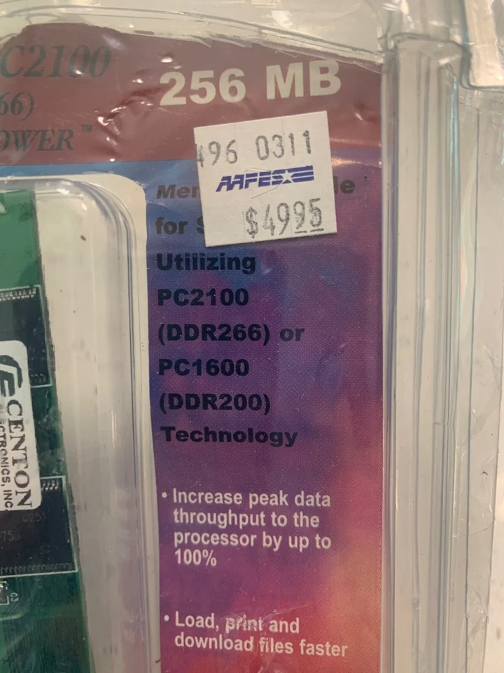 Centon 256MB PC2100 / PC1600 Memory Card 256MBDDR - Image 3 of 4