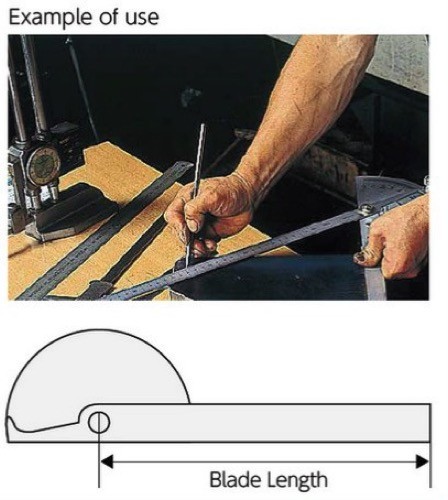 SHINWA Protractor Small - Big 1 - 2 Blade Stainless Steel Some Size