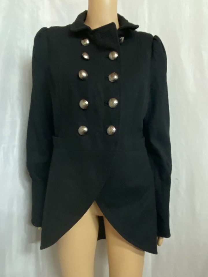 MAX SHOP SIZE  12 BLACK WOOL BLEND COAT