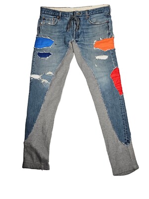 Greg lauren 5050 Denim / Terry Nylon Jogger Size 4 Jeans Greg lauren 5050 Denim / Terry Nylon Jogger Size 4 Jeans