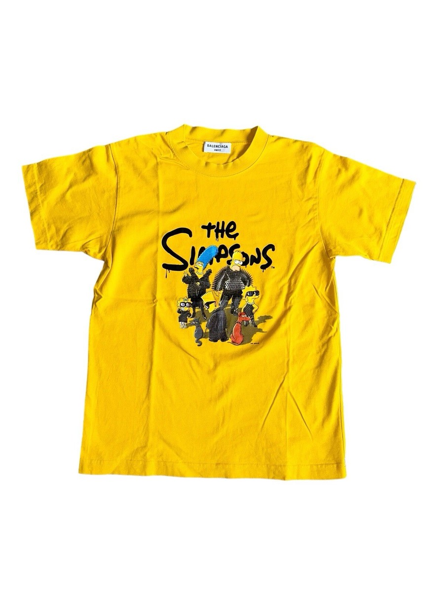 BALENCIAGA T Shirt Unisex XS Black The Simpsons Graphic Print